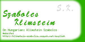 szabolcs klimstein business card